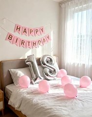 Silver 18th Birthday Party Decorations Kit – 32″ Number Balloons & Glitter