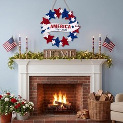 Foldable Wooden Wreath for 250th Anniversary – Perfect Outdoor Patriotic Sign