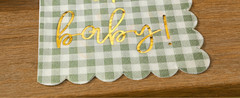 Oh Baby’ Baby Shower Decorations, 50 Pack, Gold Oh Baby Napkins in Plaid Sage