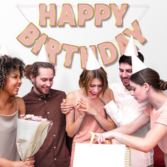 Happy Birthday Banner – 9Ft Pre-Strung Happy Birthday Sign for Women, Men, Girls