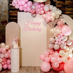 Happy Birthday Sign for Backdrop Decal Sign, Pink Happy Birthday Party Decal …