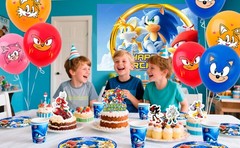 Sonic Birthday Party Decorations Sonic Party Tableware Banners Balloons Backdrop