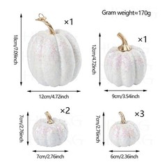 7PCS Gold Glitter Pumpkin Set for Halloween For Fall and Seasonal Decor