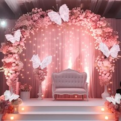 6 Pcs Giant Artificial Butterfly Party Decorations 20 Inch White Classic Style