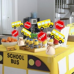 Back to School Bus Centerpiece Sticks for Classroom First Day of School Party
