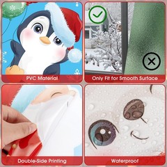 168 Pcs Christmas Window Decorations – Merry Clings for Red