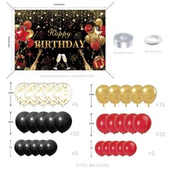 Red Party Decorations for ,Balloon Aich kit,Black Gold Confetti Balloons,Happ…