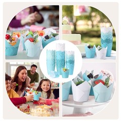 500 Pcs Standard Size Gradient Green Tulip Cupcake Liners, Party Cupcake Baki…
