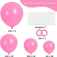 129pcs Premium Latex Different Sizes 18,12,10,5 Inches Balloons for Garland Arch
