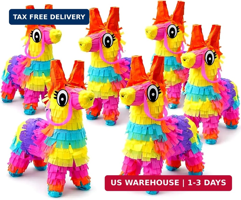 4E’s Novelty 6 Pieces Mini Pinata 4×7″ – Fiesta Party Decorations, Mexican Cinco