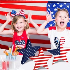 Durable Wooden Star Blocks – 3Pc Set for 4th of July, Labor Day & Memorial Day