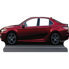 SS11342 Modern Red Sedan Car Stand In Cardboard Cutout Standee Standup