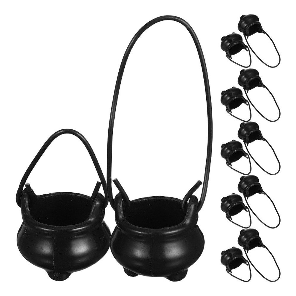 12 Pcs Mini Cauldron Miniature Halloween Decor Dollhouse Kettles