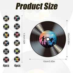 8pcs Vinyl Record Decors, Pre-Assembled 50s/70s/80s 4.92ft, multicolor