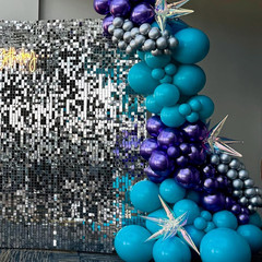 Black Purple Teal Blue Balloons,12 Inch Metallic Blue Purple Teal Blue Confetti