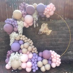 Double Stuffed Balloons Different Size 115Pcs 5/10/12/18″ Light Dusty Purple