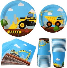 Ultimate 97-Piece Construction Birthday Party Set – Serves 24 Kids’ Guests