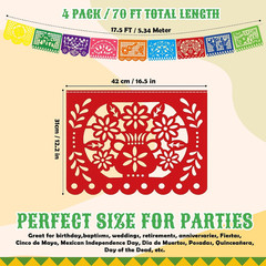 36 FT Cinco De Mayo Decorations, 2 Pack Mexican Party Banner, Plastic Fiesta