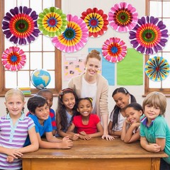 Outus Flower Hanging Decorations Summer Paper Fans Classroom Multi Color