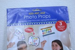 NEW amscan Add-any-age Photo Props Includes 3 Customizable 13 Pcs/Pzs