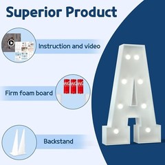 3FT Marquee Light Up Letters, Cool White Light Up Letters A, Large Marquee Le…
