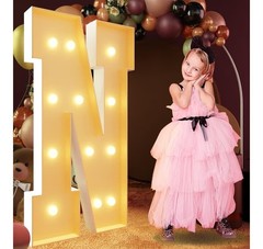 Imprsv 4FT Marquee N Letter Large Light Up Letter for Party Decor Warm White