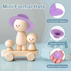 12Pack 1.6 Inch Mini Formal Hats Miniature Doll Hats for Crafts, Orange