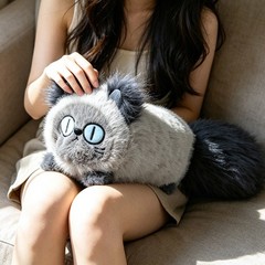 Cute Siamese Cat Plush Pillow Soft Fluffy Stuffed Kitty Cushion Home Decor