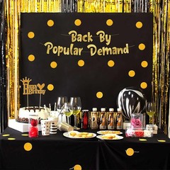 Back By Popular Demand Gold Glitter Banner – Welcome Home Party