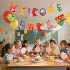 13Pcs Welcome Back to School Party Banner for School Celebrations-Pre-Strung, 10