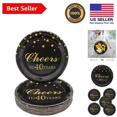 Elegant 7-Inch Disposable Paper Plates – Perfect for 40th Birthday Celebrations