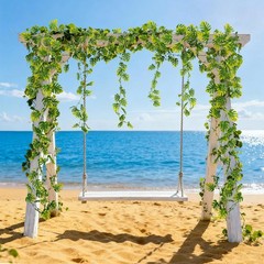 4PCS Faux Greenery Leaf Garland – 5.9Ft Artificial Monstera Leaves Vines,