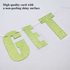 Pre-Strung Party Decorations Get out of my Swamp Bunting Banner Green Glitter…
