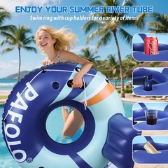 Inflatable River Tube Float, 53″ Pool Float Adult, River Tubes for Floating H…