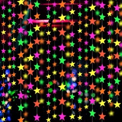 110ft UV Reactive Neon Garland Streamers – Glow in the Dark Party Decorations, B