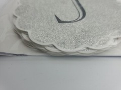 «Just Married» Banner 6ft Wilton Silver Glitter Wedding Party Ribbon Pre-Strung