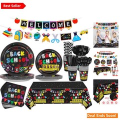 Complete 195-Piece Back to School Party Supplies Set – Stylish and Convenient