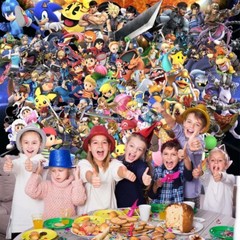 Super Smash Bros Party Decoration Birthday Decor Backdrop Banner for Kids 7x5ft