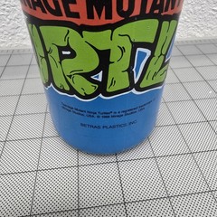 Vintage 1988 Teenage Mutant Ninja Turtles TNMT Blue Plastic Bottle with Straw