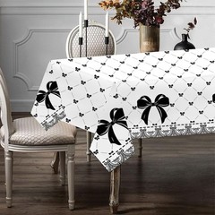 Black Bow Tablecloths Set of 3 Elegant Party Decorations Easy Clean-up New