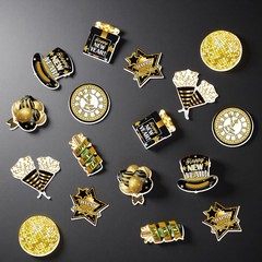 Happy New Year Party Decor 2026 Glitter Table Confetti Black Gold 100 PCS