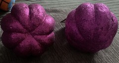 Glitter Foam Pumpkins Purple X2