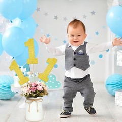 12 PCS Gold Glitter Number 1 Centerpiece Sticks 1st Birthday Party Table
