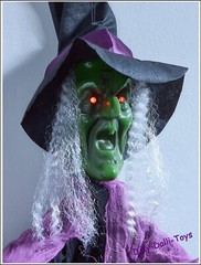 Animated Witch Hanging Halloween Decoration Light Up Sound Movement Moving Arms