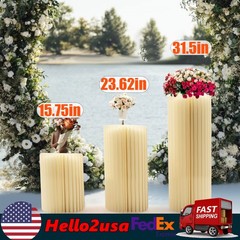 3 Pcs Foldable Paper Column Display Stands Cylinder Flowers Stand Dessert Table