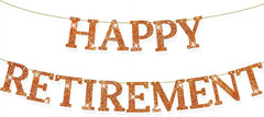 Pre Strung Happy Retirement Banner,Glitter Happy Retirement Banner,Pre-Strung on