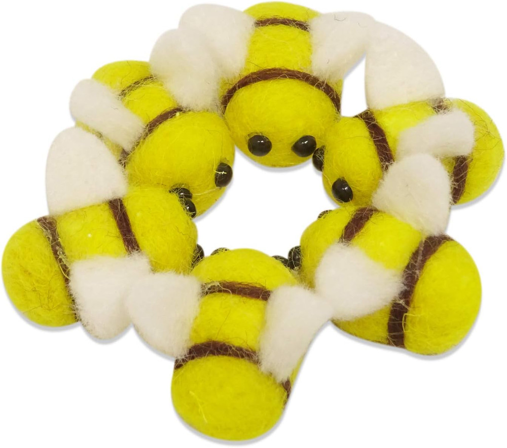 6PCS Wool Felt Bumble Bee for Wedding, Baby Shower, Gender Reveal Party, Birthda
