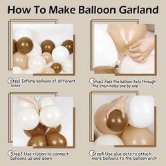 140Pcs Netural Balloon Garland Arch Kit, 5 10 12 18inch Brown Beige Nude Tan …