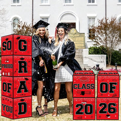 Red and Black Graduation Decorations 2026, 4Pcs Graduation Balloon Boxes with Le