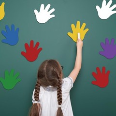 Large Foam Hand Cutouts Assorted Color Classroom Bulletin Board 6 Inch 48 PCS